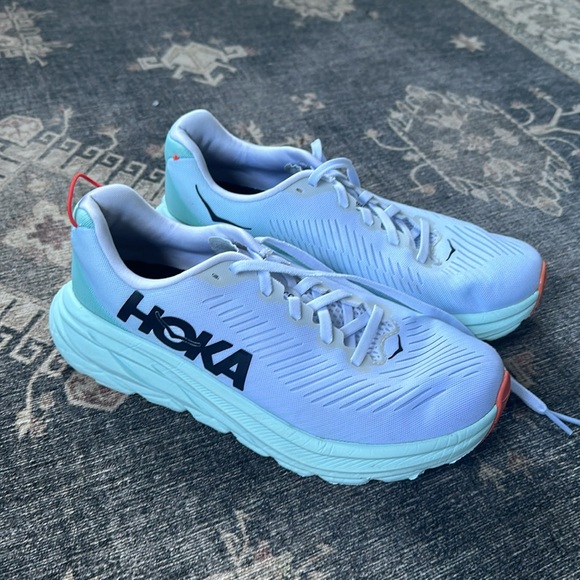 Hoka White and Coral Sneakers - Picture 4 of 10